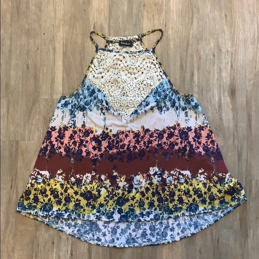 Bebe floral flowy tank